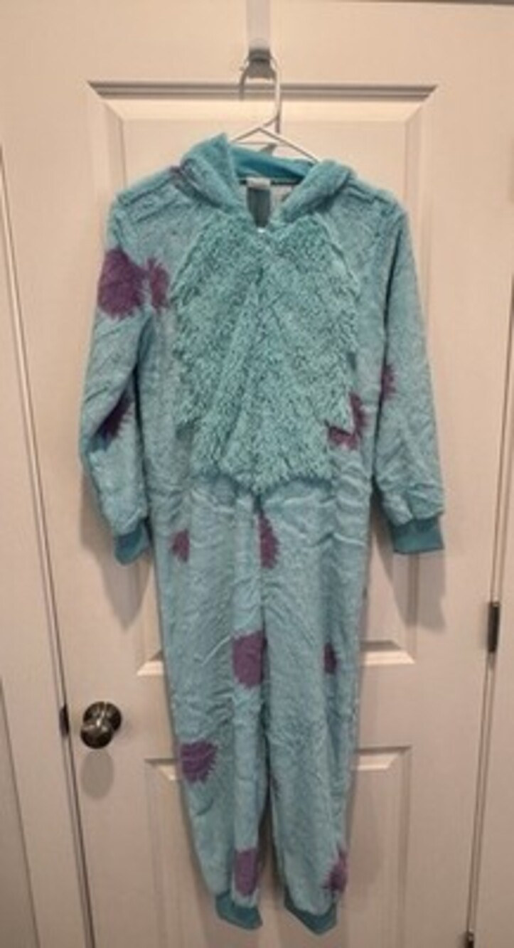 Disney Pixar Monsters, Inc. Sulley Hooded Zipper One-Piece Costume L Blue/Purple